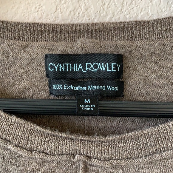 Cynthia Rowley Merino Wool Sweater Sz M - Picture 2 of 3